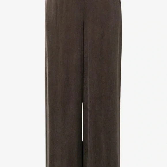 Guido Maria Kretschmer Satin Wide Legs High Waist Brown Pants Sz EU 40 US 10 NWT - Picture 2 of 10